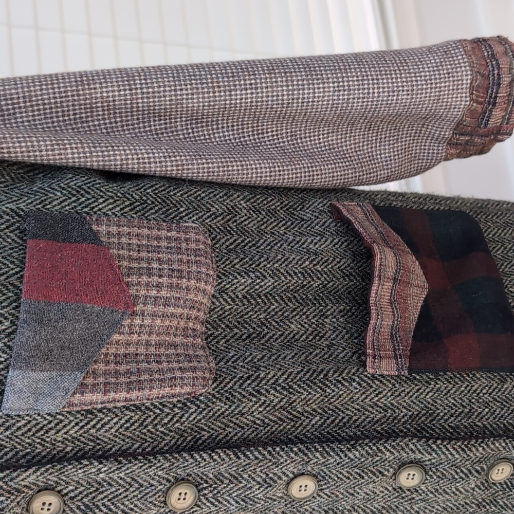 Handmade Patchwork Jacket Tweed Flannel Vintage H… - image 2